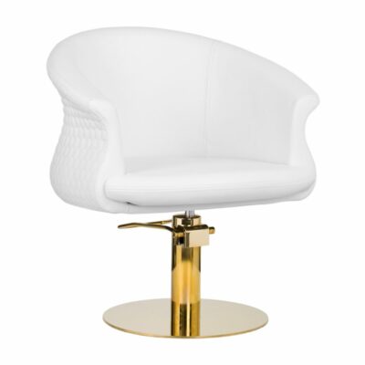 Gabbiano Wersal frisørstol, gull og hvit